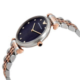 Buy Shop Emporio Armani Gianni T Bar Crystal Blue Dial Two Tone Steel Strap Watch For Women - AR11092 USA Online