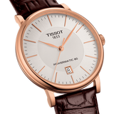 Buy Shop Tissot Carson Premium Powermatic 80 White Dial Brown Leather Strap Watch For Men - T122.407.36.031.00 USA Online