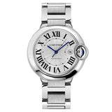 Buy Shop Cartier Ballon Bleu De Cartier Silver Dial Silver Steel Strap Watch for Men - WSBB0049 USA Online