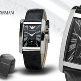 Buy Shop Emporio Armani Black Dial Black Leather Strap Watch For Men - AR0143 USA Online