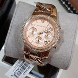 Buy Shop Michael Kors Runway Rose Gold Dial Rose Gold Steel Strap Watch for Women - MK3247 USA Online