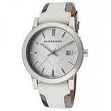 Buy Shop Burberry The City Silver Dial White Leather Strap Watch for Women - BU9019 USA Online