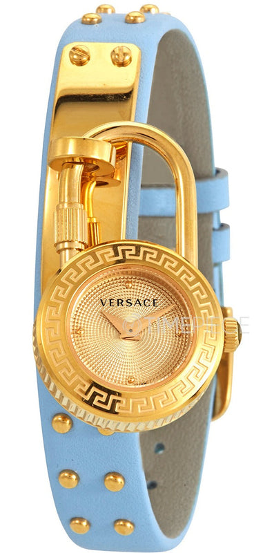 Buy Shop Versace Medusa Lock Icon Quartz White Dial Blue Leather Strap Watch for Women - VEDW00419 USA Online