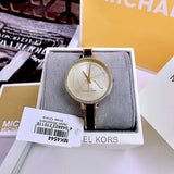 Buy Shop Michael Kors Jaryn Quartz Gold Dial Black Steel Strap Watch For Women - MK4544 USA Online