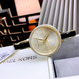 Buy Shop Michael Kors Jaryn Quartz Gold Dial Black Steel Strap Watch For Women - MK4544 USA Online