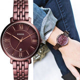 Buy Shop Fossil Jacqueline Brown Dial Brown Steel Strap Watch for Women - ES4100 USA Online