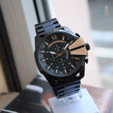 Buy Shop Diesel Mega Chief Chronograph Black Dial Black Steel Strap Watch For Men - DZ4309 USA Online