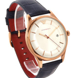 Buy Shop Emporio Armani Classic Silver Dial Blue Leather Strap Watch For Men - AR11131 USA Online