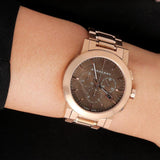 Buy Shop Burberry The City Grey Dial Rose Gold Steel Strap Watch for Men - BU9353 USA Online