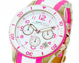 Buy Shop Marc Jacobs Rock Chronograph White Dial Two Tone Silicone Strap Watch for Women - MBM2593 USA Online