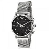 Buy Shop Emporio Armani Luigi Chronograph Black Dial Silver Mesh Bracelet Watch For Men - AR1811 USA Online