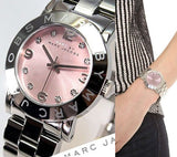 Buy Shop Marc Jacobs Amy Life Pink Dial Silver Steel Strap Watch for Women - MBM3300 USA Online