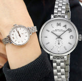 Buy Shop Marc Jacobs Sally White Dial Silver Steel Strap Watch for Women - MBM8642 USA Online