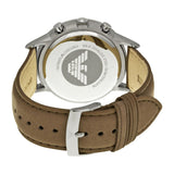 Buy Shop Emporio Armani Classic Chronograph Silver Dial Brown Leather Strap Watch For Men - AR2471 USA Online