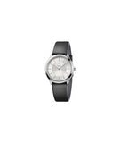 Buy Shop Calvin Klein Minimal Silver Dial Black Leather Strap Watch for Women - K3M221C6 USA Online