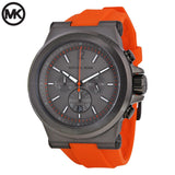 Buy Shop Michael Kors Dylan Chronograph Grey Dial Orange Rubber Strap Watch for Men - MK8296 USA Online