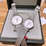 Buy Shop Calvin Klein Minimal White Dial Silver Mesh Bracelet Watch for Women - K3M52152 USA Online