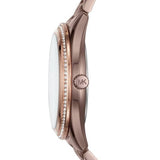 Buy Shop Michael Kors Lauryn Rose Gold Dial Brown Steel Strap Watch for Women - MK3757 USA Online