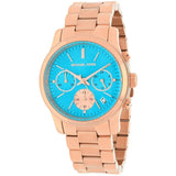 Buy Shop Michael Kors Runway Chronograph Turquoise Dial Rose Gold Steel Strap Watch For Women - MK6164 USA Online