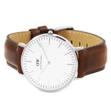 Buy Shop Daniel Wellington Classic St Mawes White Dial Brown Leather Strap Watch For Men - DW00100021 USA Online