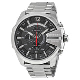 Buy Shop Diesel Mega Chief Chronograph Black Dial Silver Steel Strap Watch For Men - DZ4308 USA Online