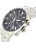 Buy Shop Emporio Armani Renato Chronograph Blue Dial Silver Steel Strap Watch For Men - AR11164 USA Online