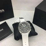 Hugo Boss Volane Grey Dial White SIlicone Strap Watch for Men - 1513948