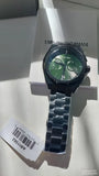 Buy Shop Emporio Armani Federico Chronograph Green Dial Black Steel Strap Watch For Men - AR11562 USA Online