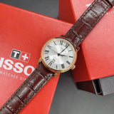 Tissot T Classic Carson Premium White Dial Brown Leather Strap Watch for Women - T122.207.36.033.00