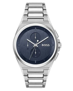 Buy Shop Hugo Boss Steer Chronograph Blue Dial Silver Steel Strap Watch For Men - 1514048 USA Online