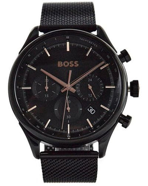 Buy Shop Hugo Boss Gregor Chronograph Black Dial Black Mesh Bracelet Watch For Men - 1514065 USA Online
