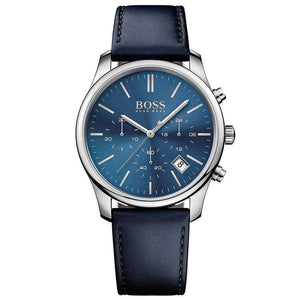 Buy Shop Hugo Boss Time One Blue Dial Black Leather Strap Watch for Men - 1513431 USA Online