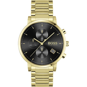 Buy Shop Hugo Boss Integrity Chronograph Grey Dial Gold Steel Strap Watch for Men - 1513781 USA Online