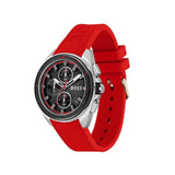 Hugo Boss Volane Black Dial Red Rubber Strap Watch for Men - 1513959