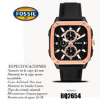 Buy Shop Fossil Multifunction Black Dial Black Leather Strap Watch for Men - BQ2654 USA Online