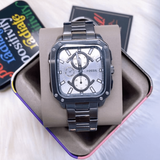 Buy Shop Fossil Inscription Multifunction Silver Dial Grey Steel Strap Watch for Men - BQ2657 USA Online