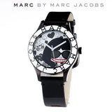 Buy Shop Marc Jacobs White & Black Dial Black Leather Strap Watch for Women - MBM1148 USA Online