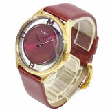 Marc Jacobs Tether Red Transparent Red Leather Strap Watch for Women - MBM1377