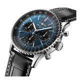 Buy Shop Breitling Navitimer B01 Chronograph 41 Blue Dial Black Leather Strap Watch for Men - AB0139241C1P1 USA Online