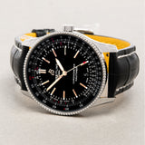 Buy Shop Breitling Automatic 41mm Black Dial Black Leather Strap Watch for Men - A17326241B1P1 USA Online