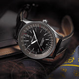 Buy Shop Breitling Automatic 41mm Black Dial Black Leather Strap Watch for Men - A17326241B1P1 USA Online