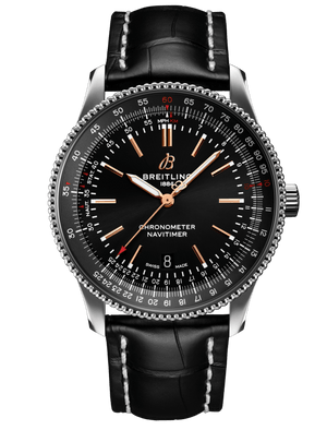 Buy Shop Breitling Automatic 41mm Black Dial Black Leather Strap Watch for Men - A17326241B1P1 USA Online