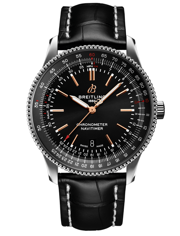 Buy Shop Breitling Automatic 41mm Black Dial Black Leather Strap Watch for Men - A17326241B1P1 USA Online