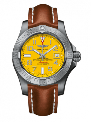 Buy Shop Breitling Avenger 11 Seawolf Stainless Steel Cobra Yellow Dial Mens Watch - A1733110/I519/434X USA Online