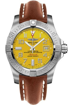 Buy Shop Breitling Avenger 11 Seawolf Stainless Steel Cobra Yellow Dial Mens Watch - A1733110/I519/434X USA Online