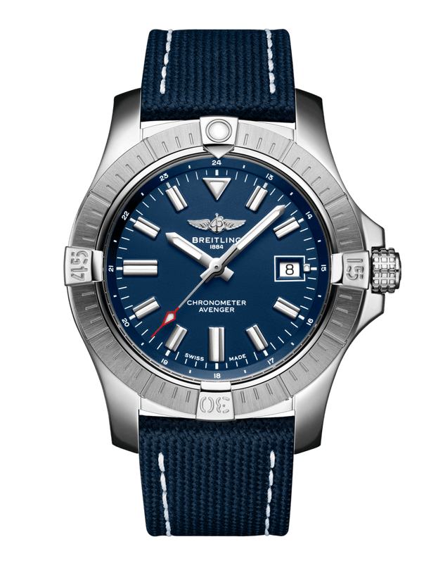 Buy Shop Breitling Avenger Automatic 43 Blue Dial Blue Nylon Strap Watch for Men - A17318101C1X1 USA Online