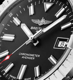 Buy Shop Breitling Avenger Automatic 43mm Black Dial Silver Steel Strap Watch for Men - A17318101B1A1 USA Online