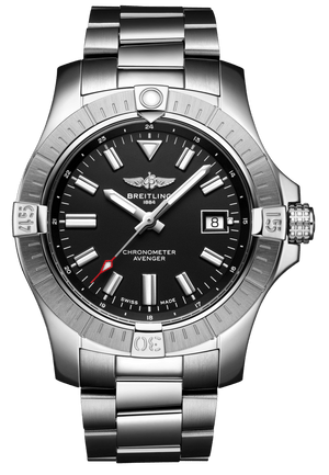 Buy Shop Breitling Avenger Automatic 43mm Black Dial Silver Steel Strap Watch for Men - A17318101B1A1 USA Online