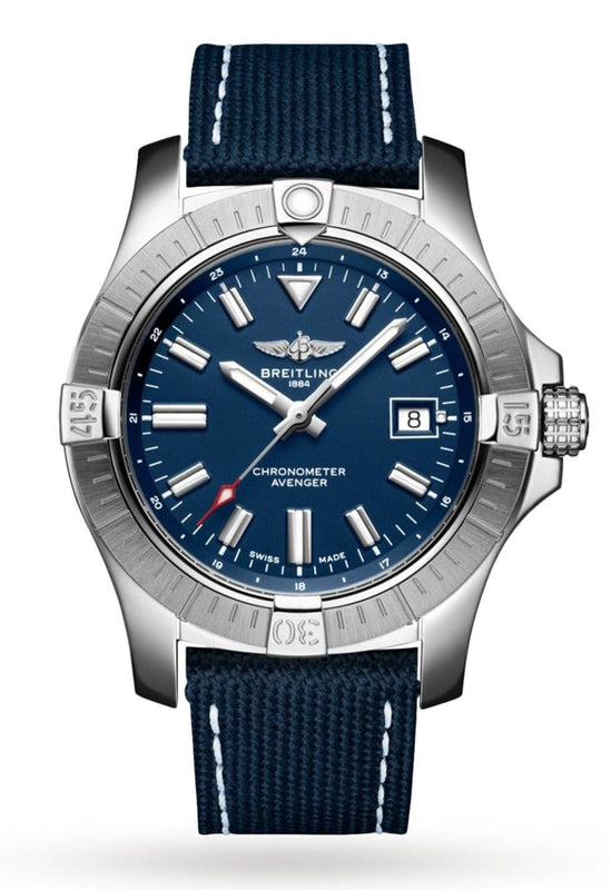 Buy Shop Breitling Avenger Automatic 43mm Blue Dial Blue Nylon Strap Watch for Men - A17318101C1X2 USA Online