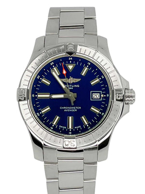 Buy Shop Breitling Avenger Automatic 43mm Blue Dial Silver Steel Strap Watch for Men - A17318101C1A1 USA Online